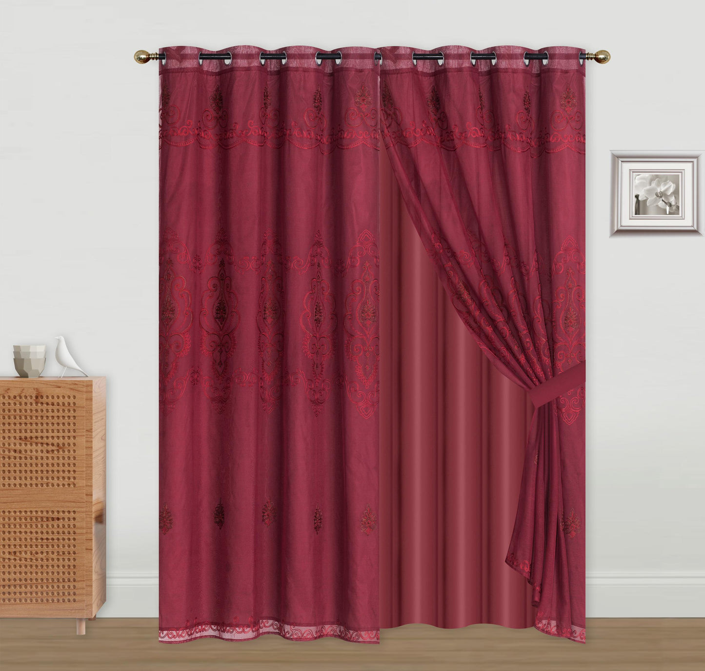 Cortina  LINO bordada G&B