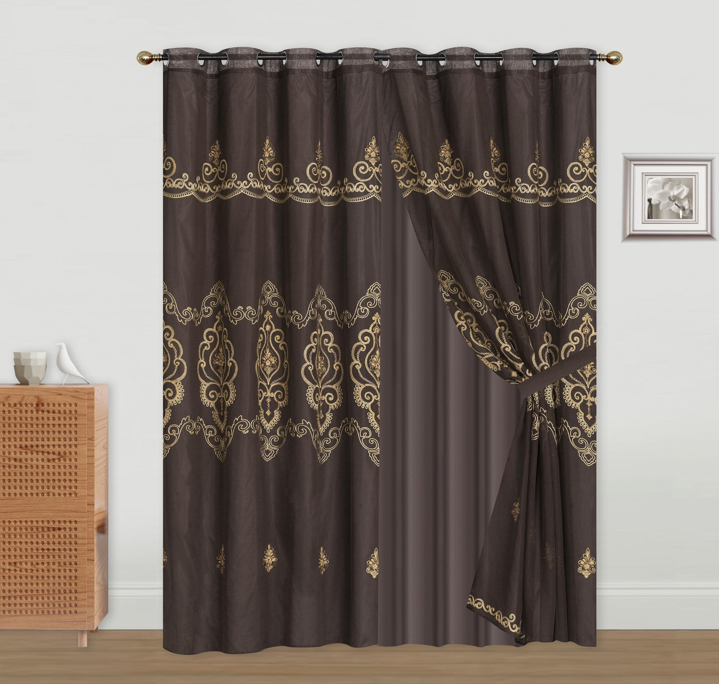 Cortina  LINO bordada G&B