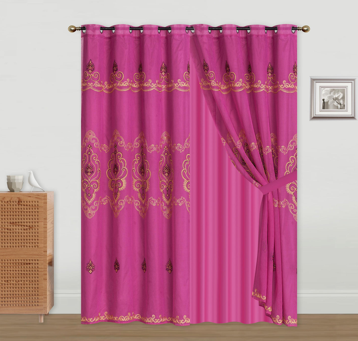 Cortina  LINO bordada G&B