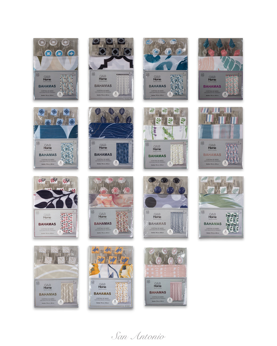 Cortina Baño G&B Con Ganchos Ceramica