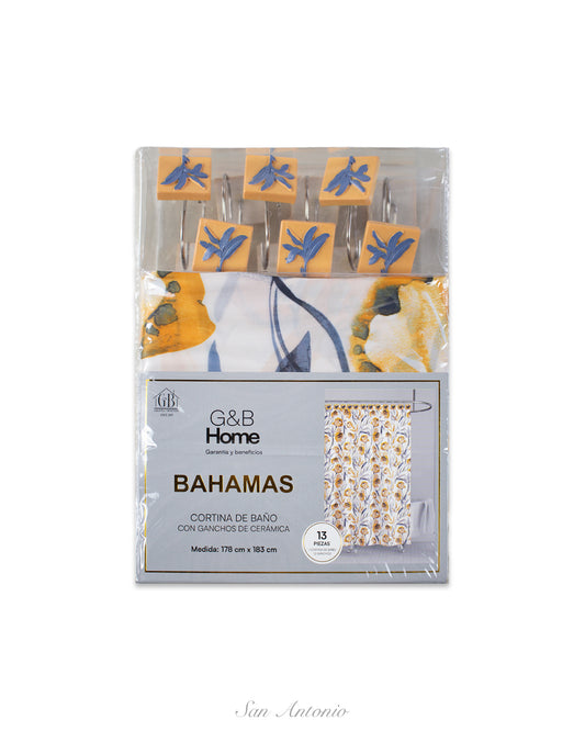 Cortina Baño G&B Con Ganchos Ceramica